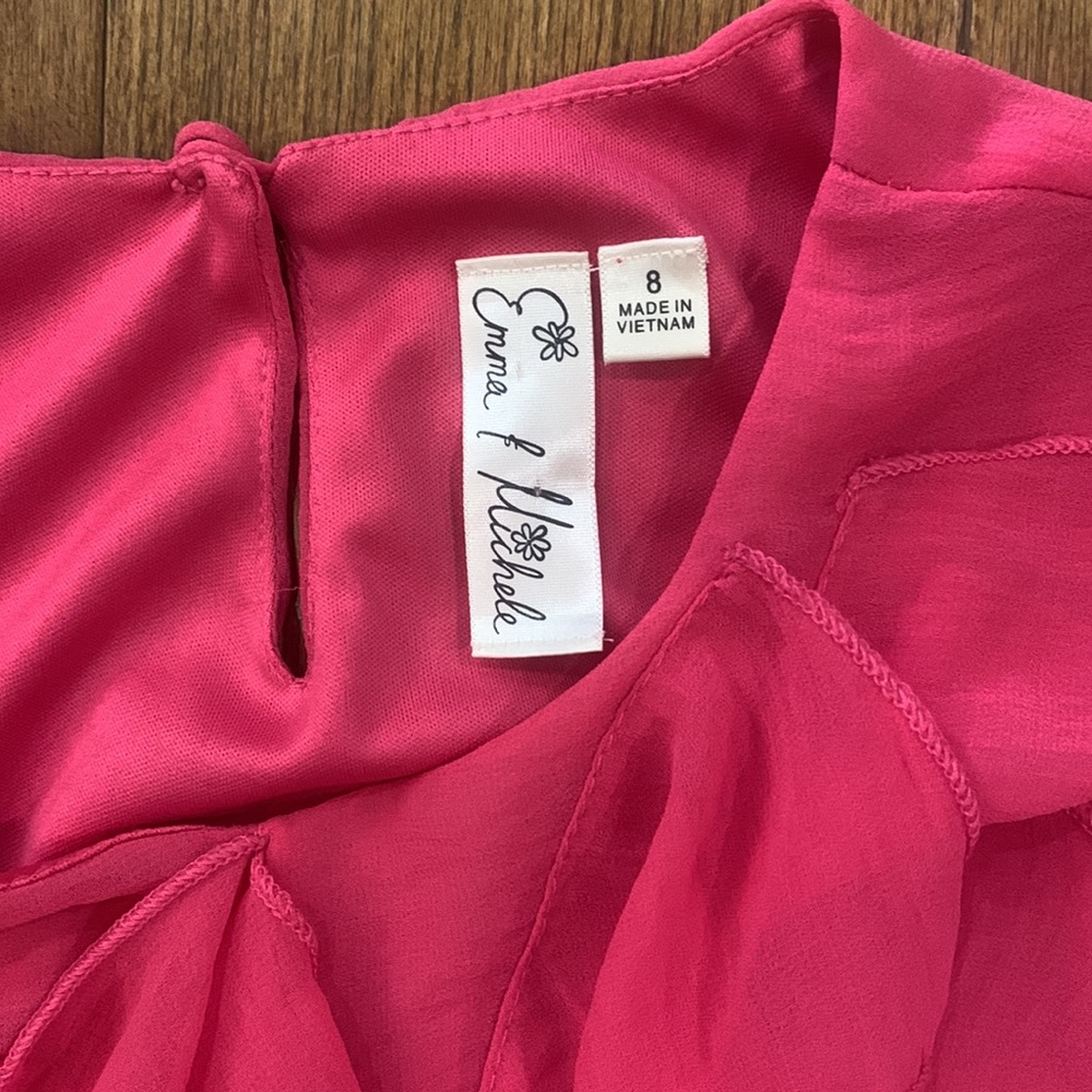 PINK RUFFLED DRESS SLEEVELESS - Picture 3 of 7